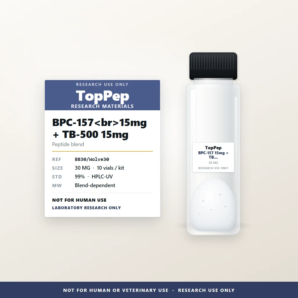 BPC-157 15mg + TB-500 15mg reference material — Peptide blend